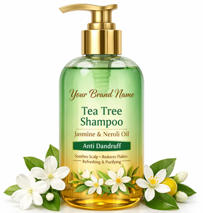 OEM Wholesale Tea Tree <b>Shampoo</b> with Jasmine & Neroli Oils Anti-Dandruff, Scalp <b>Detox</b> & <b>Hair</b> Cleanser Private Label & Bulk Supply - Product Image 2