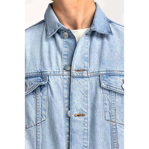 Veste en jean extensible légère fabriquée en usine, conçue sur mesure, style décontracté avec pour l'hiver, prix raisonnable, techniques lavées - Product Image 6