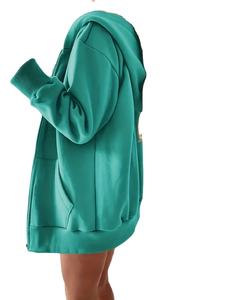 Sudaderas con capucha ODM/OEM al por mayor con cremallera completa Logotipo de impresión personalizada Tallas grandes Sudaderas con capucha para mujer - Product Image 4