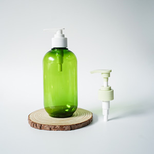 Vente en gros 300ml PET vert bouteille transparente avec pompe à lotion couleur personnalisée pour shampooing Gel douche masque capillaire 2025 - Product Image 5