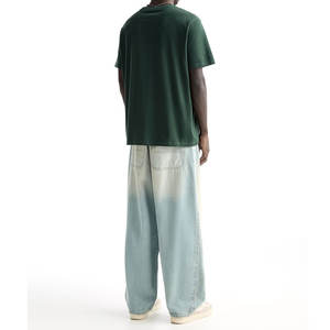 Camiseta de algodón liso de gran tamaño 240 Gsm de alta calidad premium del fabricante para hombre, transpirable, de talla grande, estilo de calle de diseño - Product Image 2