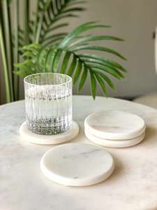 Posavasos de Mármol Blanco Clásico Personalizado con Diseño Ecológico y Duradero, Color y Logotipo Personalizables - Product Image 3