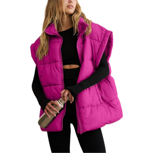 Conceptions personnalisées vêtements d'extérieur gilet bouffant veste femmes sans manches hiver gilet nouvelle toile vers le bas coton - Product Image 3