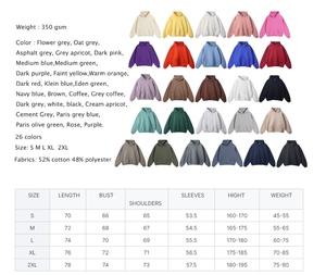 Jersey en blanco 350 GSM algodón poliéster polar ropa de calle pesada estampado liso bordado sudaderas con capucha sin cuerda fabricante - Product Image 2