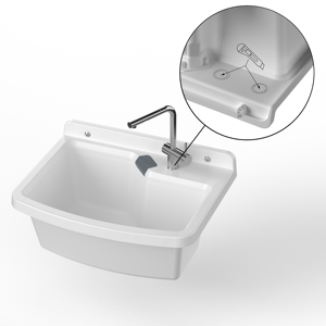 Lavello da Cucina Mongardi Vela Line 60L Multiuso, Montaggio a Parete, Resistente agli Acidi, per Uso Interno ed Esterno, con Rubinetto a Foro Singolo - Product Image 6