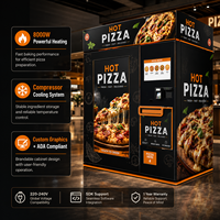 Distributeur automatique de pizzas chaudes, machine à pizzas numérique, distributeur de pâtisseries avec four, distributeur de pizzas