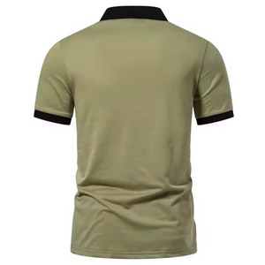 High Street hommes décontracté pour polos à manches courtes respirant séchage rapide coton Jersey grande taille vêtements d'été couleur contrastée - Product Image 5