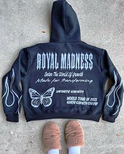 Haute Qualité 500 GSM Coton Épais Blanc Plaine Lourd Surdimensionné Hoodies No String Unisexe Logo Personnalisé Plus La Taille Hommes Hoodies - Product Image 1