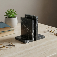 Porte-livres en marbre de qualité supérieure, moderne, mobile, fait main, personnalisable, organisateur décoratif en pierre, décoration de bureau élégante pour la maison