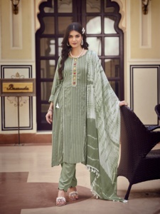 Patrón de tejido de tela de rayón de viscosa pura Premium hermosa de diseñador para ropa India paquistaní para Nazneen Dupatta Set Kurta - Product Image 3