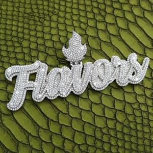 Pendentif personnalisé Hip Hop en moissanite véritable taille princesse 4 carats, plaqué or blanc 14 carats sur argent sterling - Product Image 2