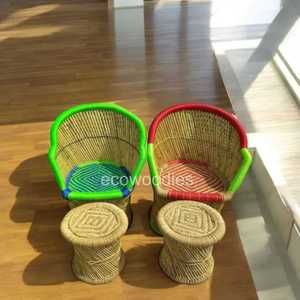 Sarkanda ชุดเชือกไม้ไผ่งานแฮนด์เมดในร่มสวนกลางแจ้งลานสวนลานเก้าอี้ฝังกระดูกแบบทันสมัยหมุนได้สำหรับโรงเรียนสวนวิลล่า - Product Image 1