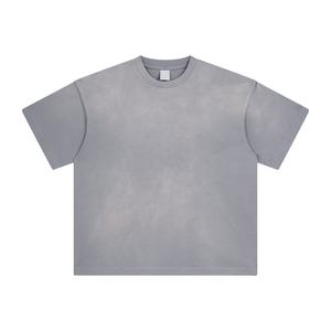 Camiseta de algodón 100% de gran tamaño para hombre, diseño desgastado hecho a medida, mejor precio, posición frontal del logotipo, tamaño de adultos, Diseña tu propio - Product Image 3