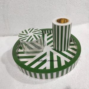 Handcrafted Traditional Bakhoor Burner/Madkhan Decorative Serving Tray Bone Inlay Mubkhar <b>Box</b> <b>Matching</b> Tray Set Aromatic Use - Product Image 2