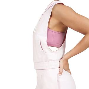 Sweat à capuche sans manches et débardeur court pour femmes séchage rapide respirant vêtements de sport en gros conception vierge unie - Product Image 5