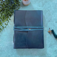Journal en cuir souple bleu marine fait main A5, carnet ligné ou non ligné, agenda classique en papier artisanal, journal de scrapbooking