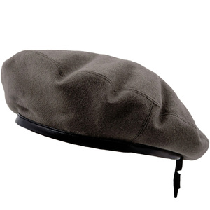 100% laine béret casquette haute qualité patchs couleur unie style laine hommes béret chapeau casquette - Product Image 4
