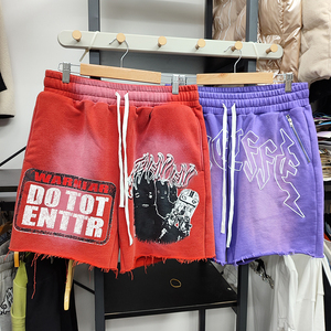 Pantalones Cortos de Algodón 100% Personalizados, Estilo Vintage Unisex, de Cintura Alta, Lavado Ácido, Desgastados, Efecto Descolorido por el Sol, Estilo Urbano, Ecológicos y de Secado Rápido - Product Image 6