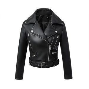 Vestes en cuir personnalisées fermeture Wax Faux motard équitation moto vente en gros de vestes en cuir pour femmes avec logo personnalisé - Product Image 1