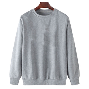 Jersey de invierno de alta calidad, sudadera de mezcla de algodón/bambú teñida Lisa bordada, cuello redondo en blanco mezclado, OEM personalizado disponible - Product Image 1