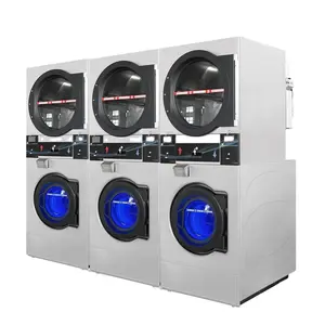Kleding Automatische Industriële Wasmachine Droger Muntautomaat 15Kg