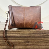 Dompet wanita kulit asli tekstur penuh tahan lama kapasitas tinggi Fashion mewah 2025 dompet tangan gelang logo kustom untuk wanita