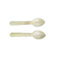 Cucharas Desechables de Hoja de Palma Biodegradables y Compostables, Ecológicas, de Fabricante Indio, 16 cm, Color Natural, para Fiestas y Viajes