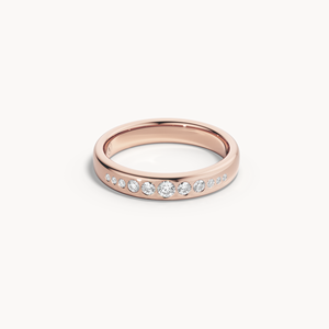 Bague de mariage en or 14 carats avec diamant de laboratoire taille brillant gradué - Product Image 3