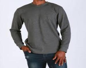 T-shirt uni en coton à manches longues et col rond de haute qualité T-shirt personnalisable pour hommes - Product Image 4