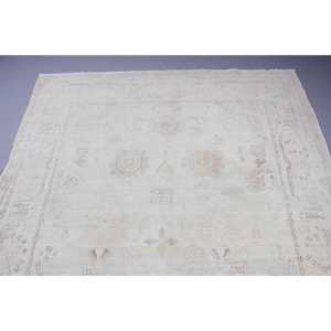 Grand tapis turc vintage 6,2x9,2 pieds, tapis floral blanc et marron - Product Image 5