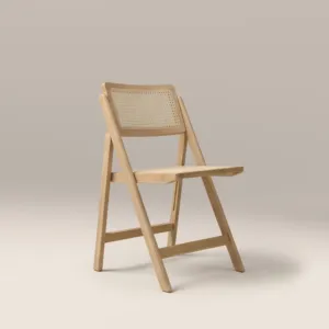 Chaise de salle à manger pliante en bois naturel SINTERIOR ELYNN - Product Image 3
