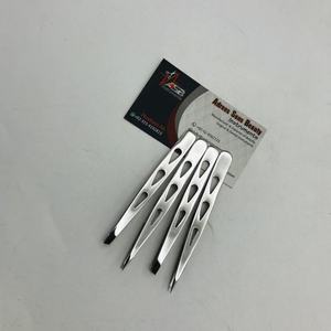 Pinces à épiler professionnelles durables en acier inoxydable de qualité chirurgicale, polies argentées, courbées, inclinées, pointues, marque ASB, pour le façonnage des sourcils - Product Image 3