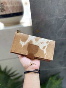 Gran oferta, Cartera de piel de vaca, cartera de mano, pelo en piel oculta, monedero multiusos, bolso de mano de piel de becerro, bolso de mano occidental para mujer - Product Image 2