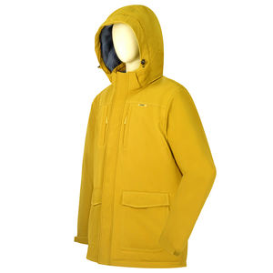 Vente directe hommes longue imperméable respirant coupe-vent veste capuche fermeture éclair style rue haute pour les activités de plein air - Product Image 3