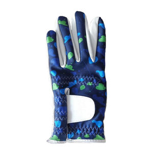 Gants de golf pour femmes à adhérence supérieure 1 pièce en cuir de mouton blanc bleu respirant PU Design antidérapant pour la main gauche pour le sport - Product Image 6