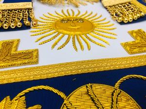 NOUVEAU MASONIQUE REGALIA GRAND MASTER TABLIER COLLIER MANCHETTES BIJOU - Product Image 6