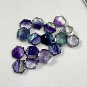 6mm naturel arc-en-ciel Multi Fluorite hexagone pierre polie à facettes en vrac pierre précieuse en gros du fournisseur en gros offres personnalisées - Product Image 3