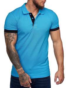 Polos de colores vibrantes para hombres con sensación atlética y diseño de contraste de moda para la ropa de calle diaria - Product Image 6
