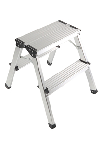 Scala domestica in alluminio, 2 gradini, 43 cm (Wood 10047) - Product Image 1
