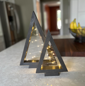 Modern Farmhouse Customizable <b>Christmas</b> <b>Tree</b> Decorations Hardwood Candle Holders and Lantern Jars - Product Image 1