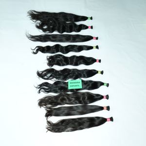 100% Raw Natural Virgin Vendor Human <b>Hair</b> Black Color Long <b>Kinky</b> <b>Straight</b> Bulk South Indian Temple Human <b>Hair</b> - Product Image 3