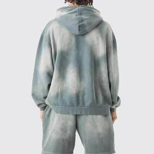 Sweat-shirts à capuche pour hommes en coton lourd, lavés à l'acide, effet vintage, délavés au soleil, impression personnalisée OEM, sweat-shirt d'hiver vierge - Product Image 2