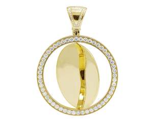 Pendentif photo double face en argent Sterling S925 glacé hip hop bling moissanite mode diamant fabriqué sur mesure pour hommes - Product Image 3