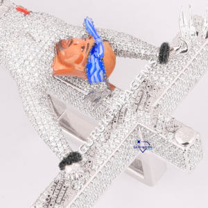 Joyería de Hip Hop, colgante de moda de alta calidad, oro blanco de 14KT, diseño de Cruz de diamante cultivado en laboratorio, joyería con letra inicial para hombres - Product Image 4