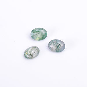 Agate verte mousse, coupe ovale brillante, pierre précieuse naturelle en vrac, fabrication de bijoux, personnalisable, 8,0x6,0x4,0 mm, haute qualité, 1,0 carat - Product Image 3