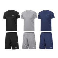 Conjunto de Camiseta y Pantalones Cortos Deportivos Casuales de Verano para Hombre, Transpirables, con Logotipo y Color Personalizados