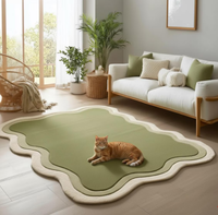 Tapis en laine tufté fait main, grande surface, moderne, minimaliste, vert, pour salon, chambre, décoration intérieure, confortable, antidérapant, écologique