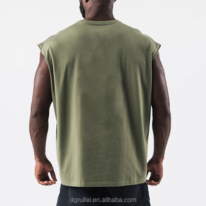 Chaleco deportivo de entrenamiento sin mangas muscular para hombre al por mayor 100% poliéster cuello redondo logotipo personalizado gimnasio Stringer hombres camiseta sin mangas - Product Image 3