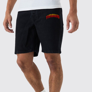 Short en jean pour hommes en gros High Street Style 100% coton lourd solide noir fermeture éclair braguette respirant imperméable écologique - Product Image 1