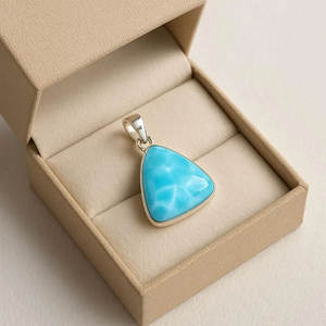 Handmade Sterling Silver <b>Opal</b> <b>Pendant</b> 10MM Triangle Shape Bezel Setting Rhodium Plated Engagement Wedding Party - Product Image 3